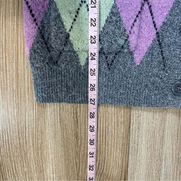 BP Argyle Pattern Oversized Cardigan Sweater Size Medium - Picture 9 of 10